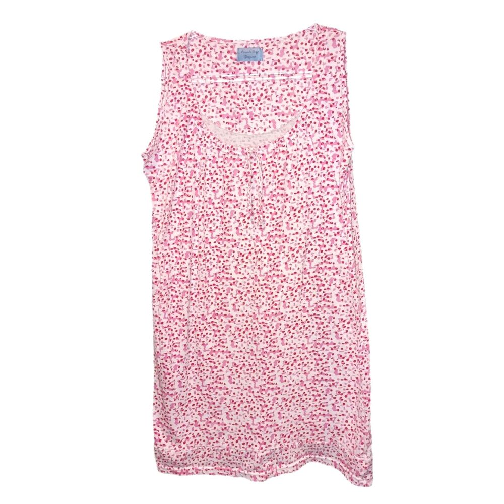 Amanda Paige Pink Dot Sleeveless Tank Gown Size L/XL